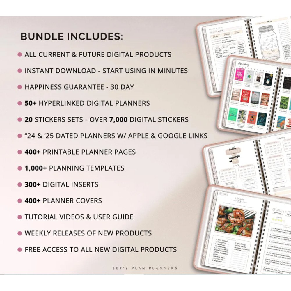 Digital Planner Digital Sticker Whole Shop Bundle Budget Fitness Notebook Goal Meal Planning For IP 1