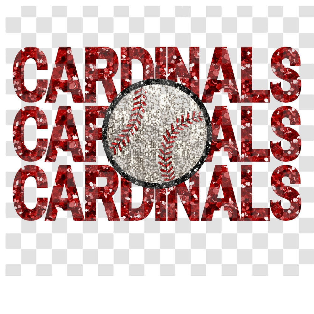 Faux Glitter STL Cardinals PNG File 0