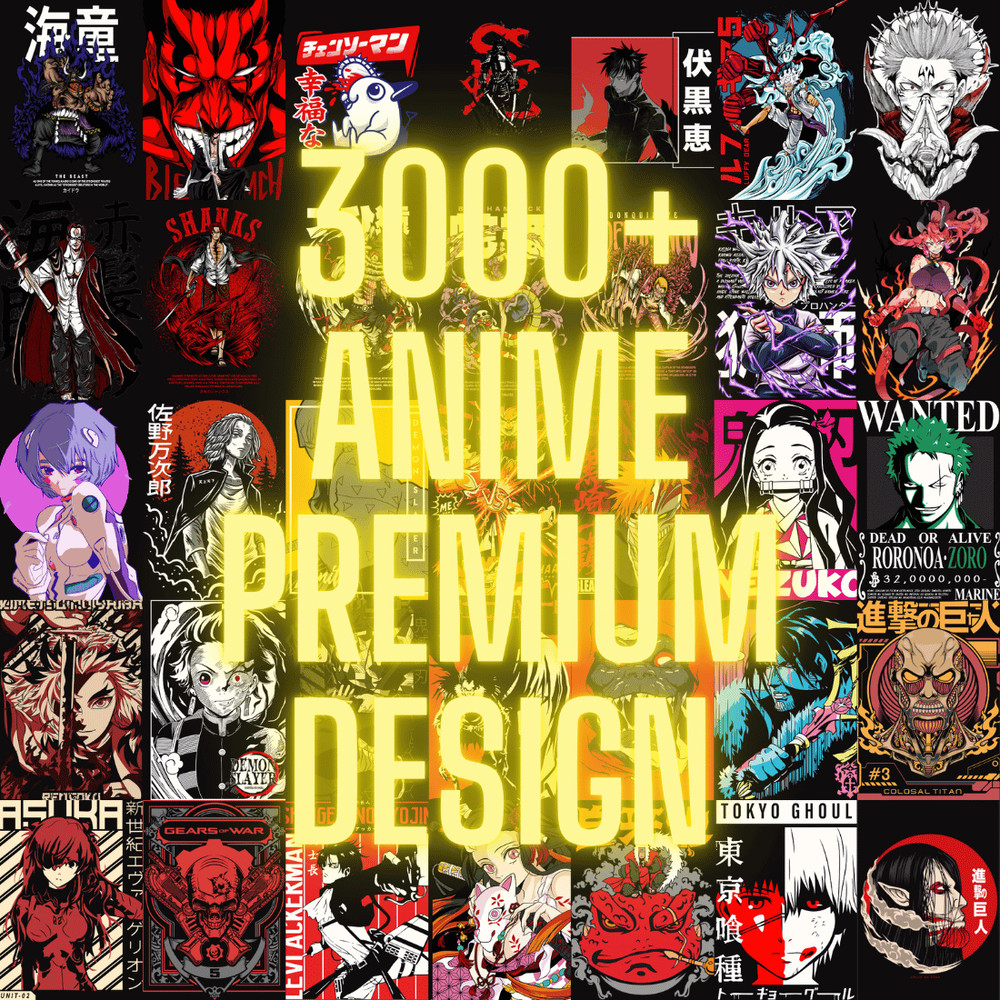 3000 Anime T Shirts Designs Bundle For Dtf Dtg 0