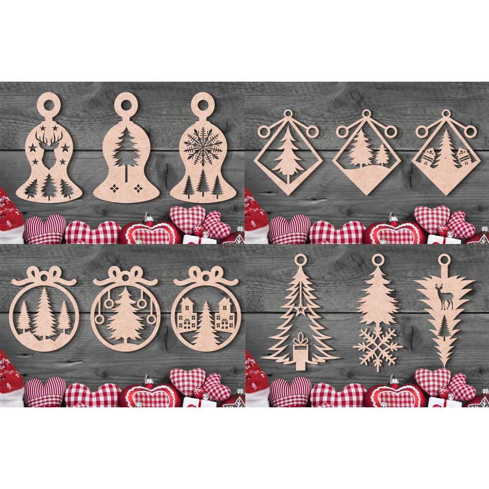 Laser Cut Christmas Ornament SVG Design 0