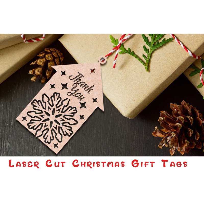 Laser Cut Christmas Gift Tags SVG Bundle 2