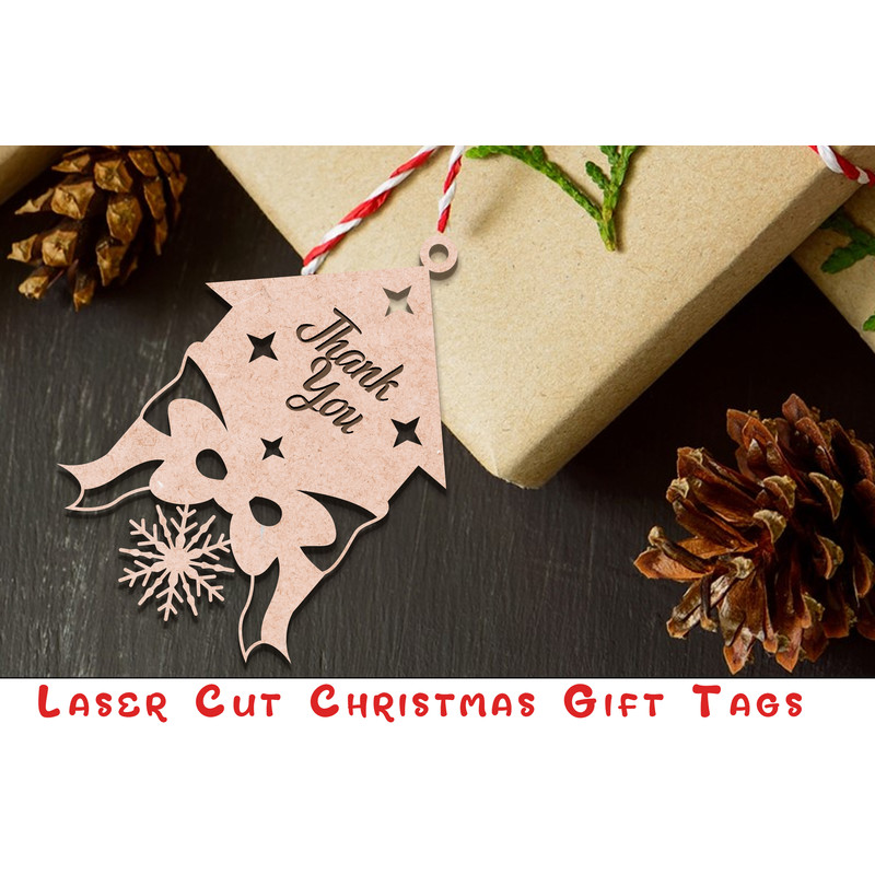 Laser Cut Christmas Gift Tags SVG Bundle 3