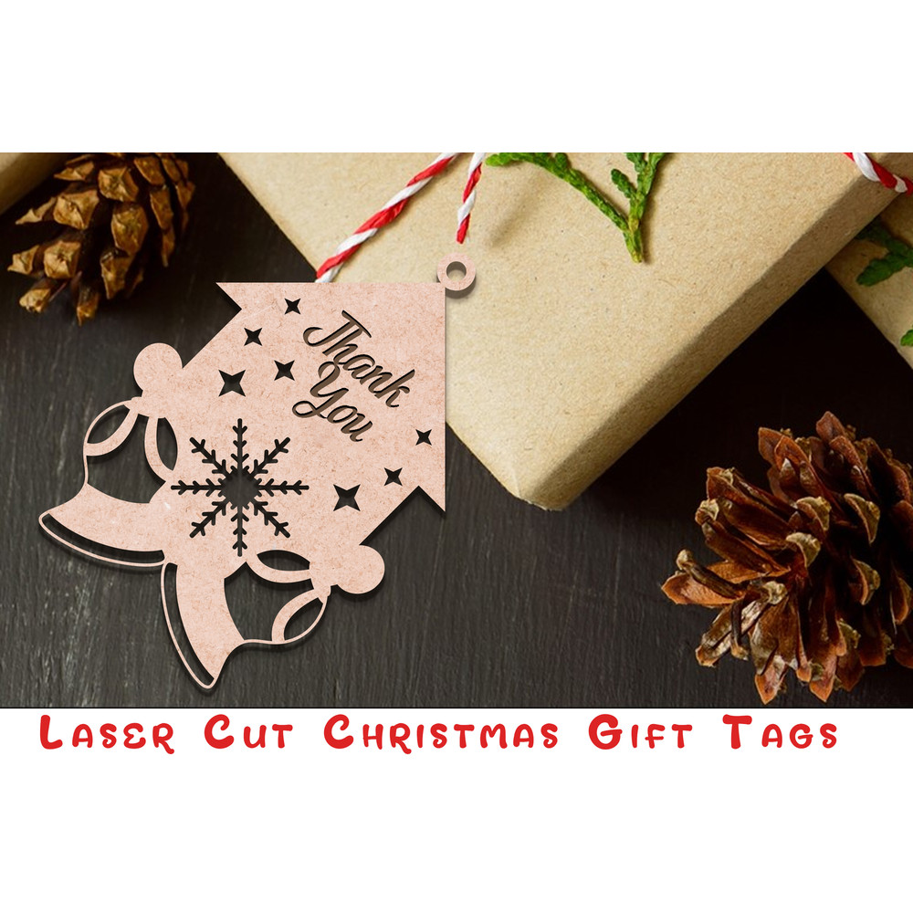 Laser Cut Christmas Gift Tags SVG Bundle 4