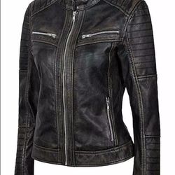 women s black lambskin leather biker motorcycle jacket – slim fit
