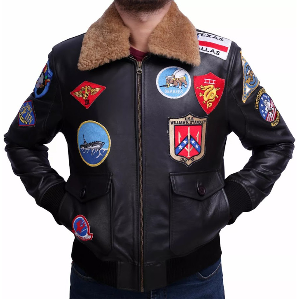 Tom Cruise Pete Top Gun Flight Bomber Jacket Jet Pilot Leather Jacket 1