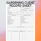 Gardening Client Record Sheet For Landscapers And Horticulture Enthusiasts Printable Editable Canva 0