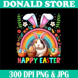easter bunny guinea pig png, hunting eggs floral png, colorful rainbow png, png high quality, png, digital download