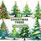 Quirky Christmas Trees Clipart Bundle Minimalist Watercolor Holiday Graphics Digital Download For P 0