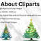 Quirky Christmas Trees Clipart Bundle Minimalist Watercolor Holiday Graphics Digital Download For P 2