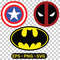 Superhero logo collection with bold creative designs for Tshirts stickers and unique Cricut or S