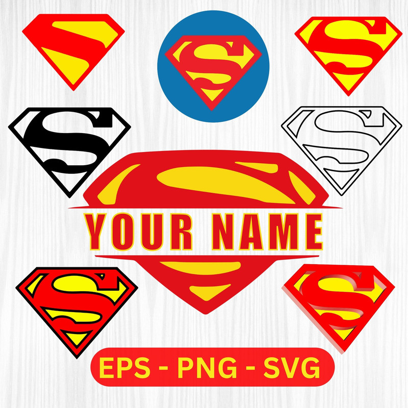 Superman Logo SVG Bundle for Cricut and Silhouette Superhero DIY Crafts Digital Files