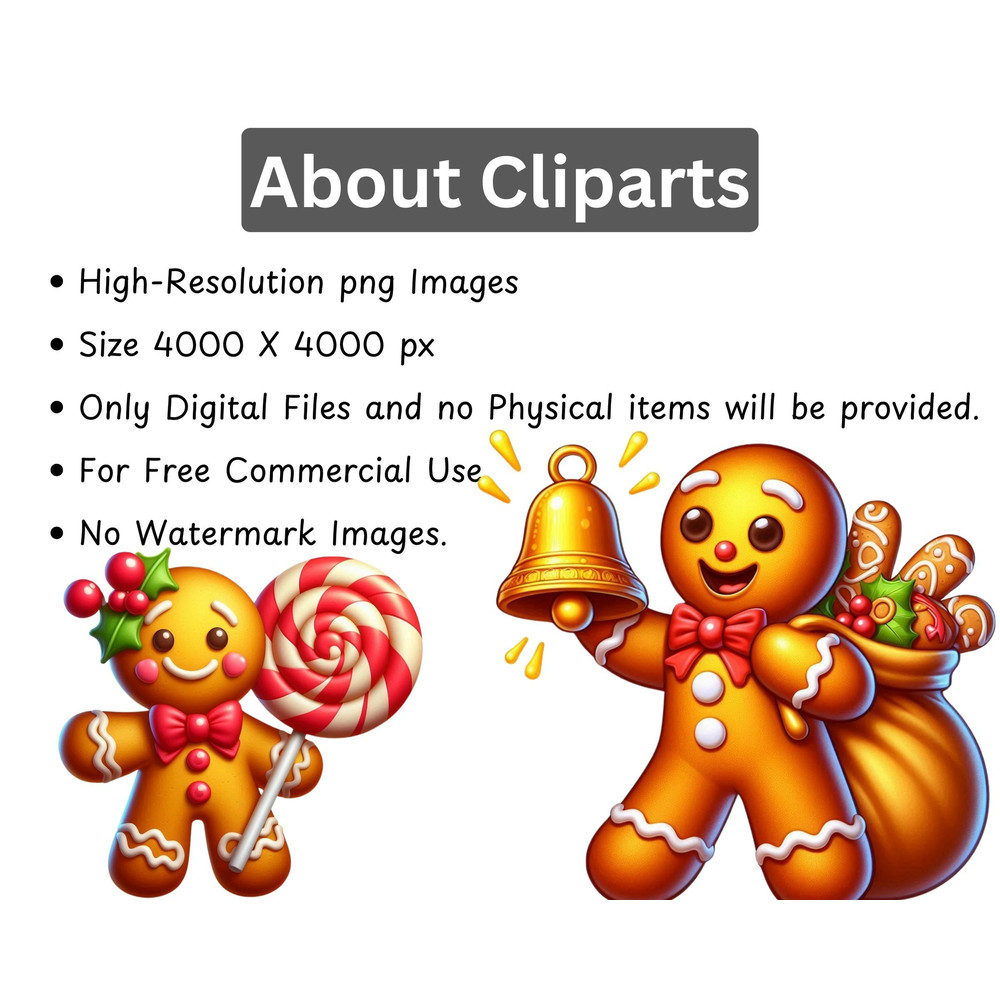 Gingerbread Man Clipart Bundle Christmas Cookie Clipart Holiday Graphics For Printable Festive Digi 1