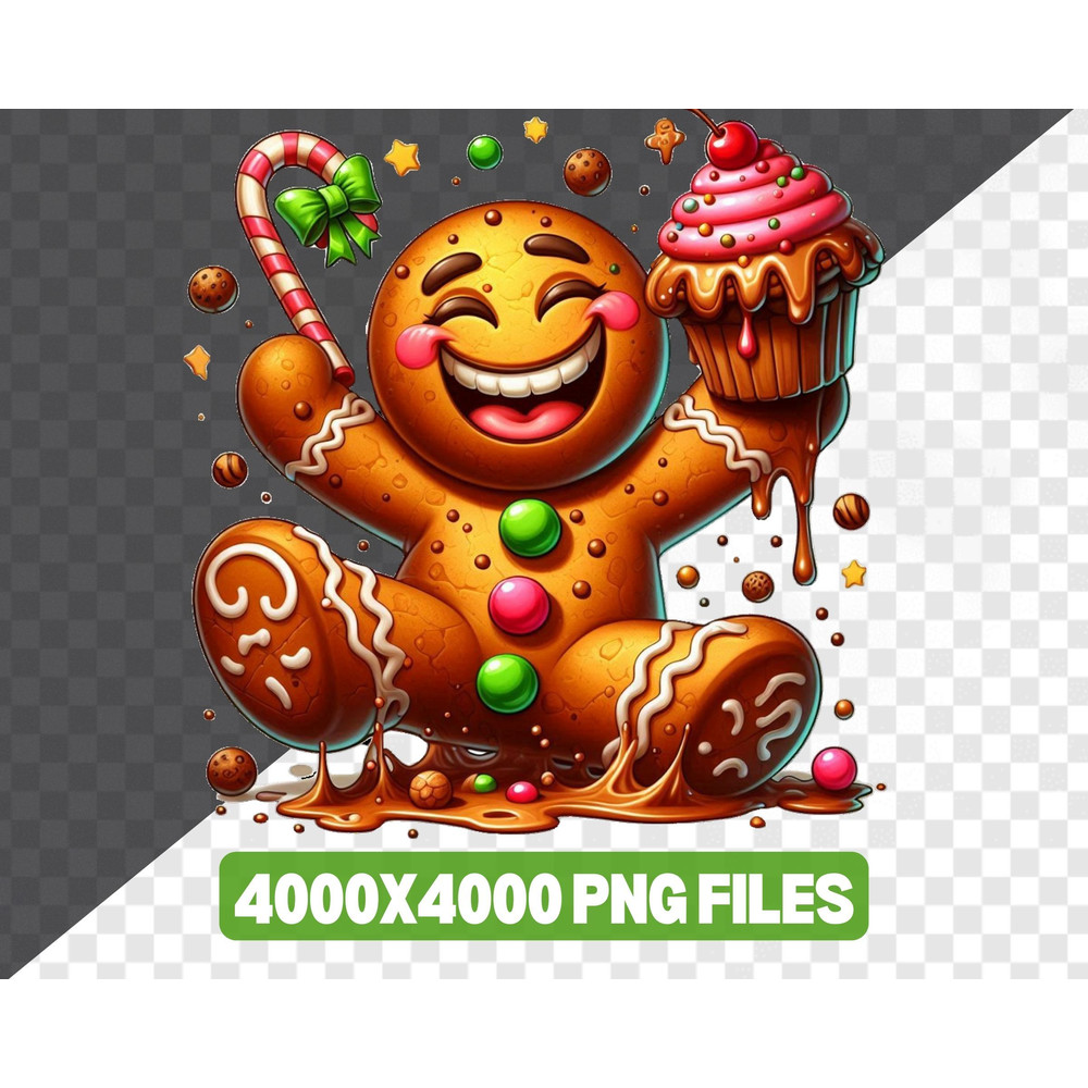 Gingerbread Man Clipart Bundle Christmas Cookie Clipart Holiday Graphics For Printable Festive Digi 3