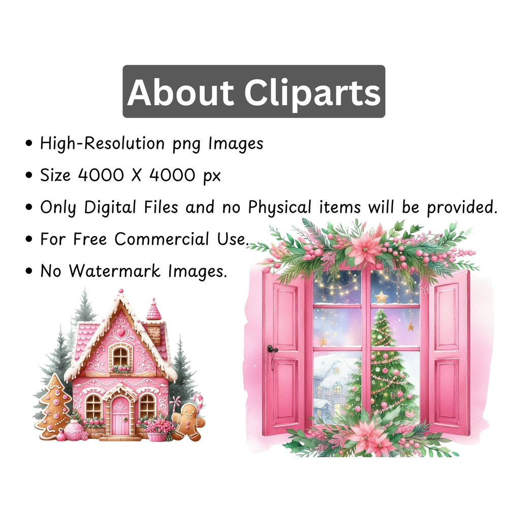 Pink Christmas Clipart Cute Christmas PNG Santa And Mrs Claus Reindeer Snowman Gingerbread Blush Ch