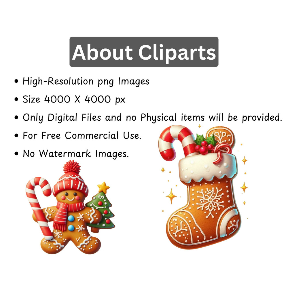 Gingerbread Man Clipart Bundle Christmas Cookie Holiday Printables Festive Graphics Digital Downloa 1