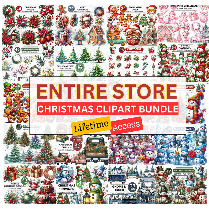 Entire Store Christmas Clipart Bundle Mega Christmas Clipart Bundle Clipart Mega Bundle Lifetime Ac 0