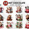 Watercolor Hot Chocolate Clipart Hot Cocoa PNG Christmas PNG Clipart Winter Junk Journal Food Clipa 0
