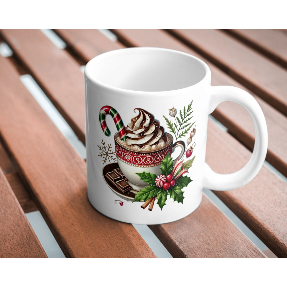 Watercolor Hot Chocolate Clipart Hot Cocoa PNG Christmas PNG Clipart Winter Junk Journal Food Clipa 3
