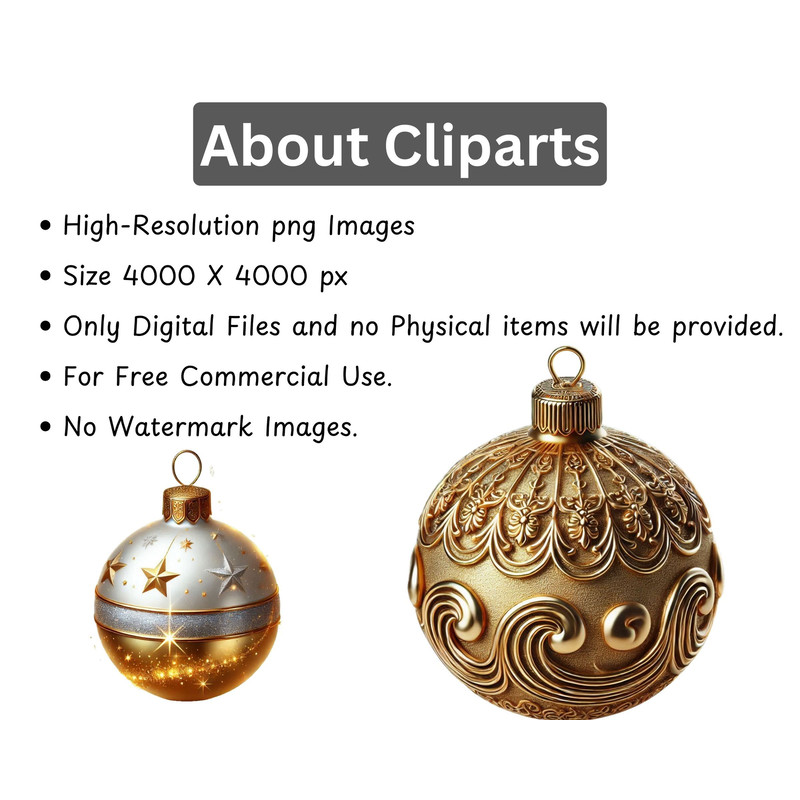 Christmas Ornament Clipart Watercolor Christmas Balls Tree Baubles Holiday Decoration Graphics Digi 1