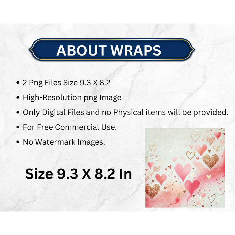 Valentines Day Tumbler Wrap 20oz Skinny Sublimation PNG Design With Red Glitter Hearts 1