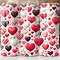 Valentines Day Tumbler Wrap 20oz Skinny Sublimation PNG Design Red Glitter Hearts Straight And Tape 0