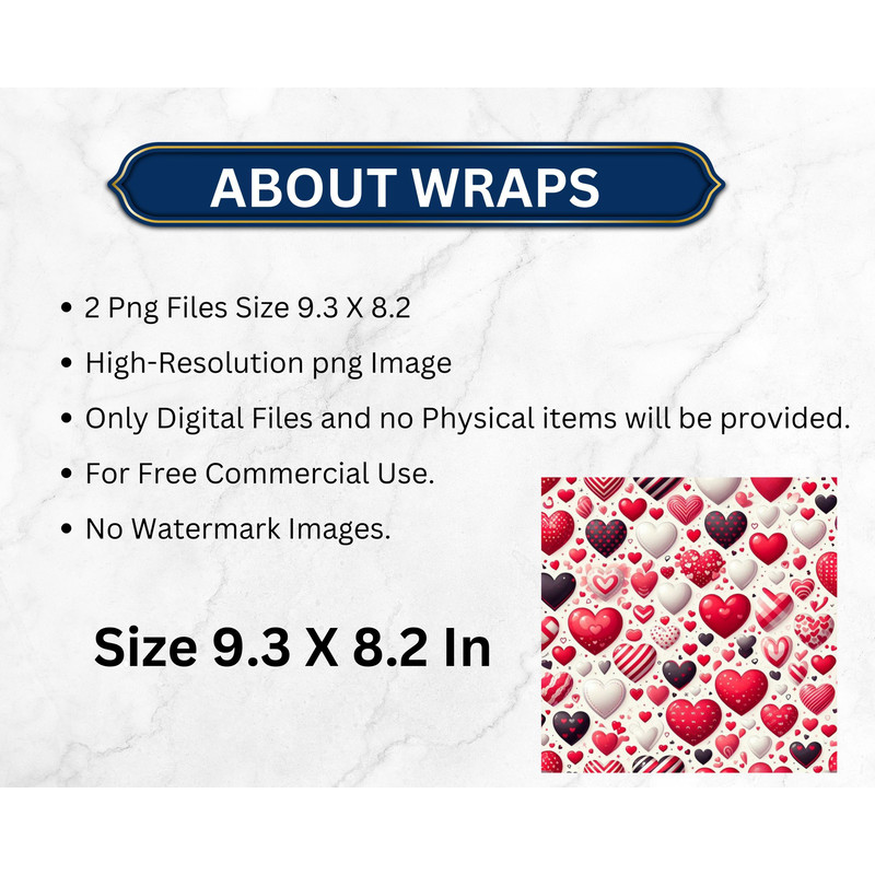 Valentines Day Tumbler Wrap 20oz Skinny Sublimation PNG Design Red Glitter Hearts Straight And Tape 1