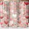 Valentines Day Tumbler Wrap 20oz Skinny Sublimation PNG Design Floral Glitter Hearts Straight And T 0