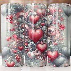 valentines day gnome tumbler wrap, cute love gnomes, 20oz skinny sublimation png 20oz tumbler wrap