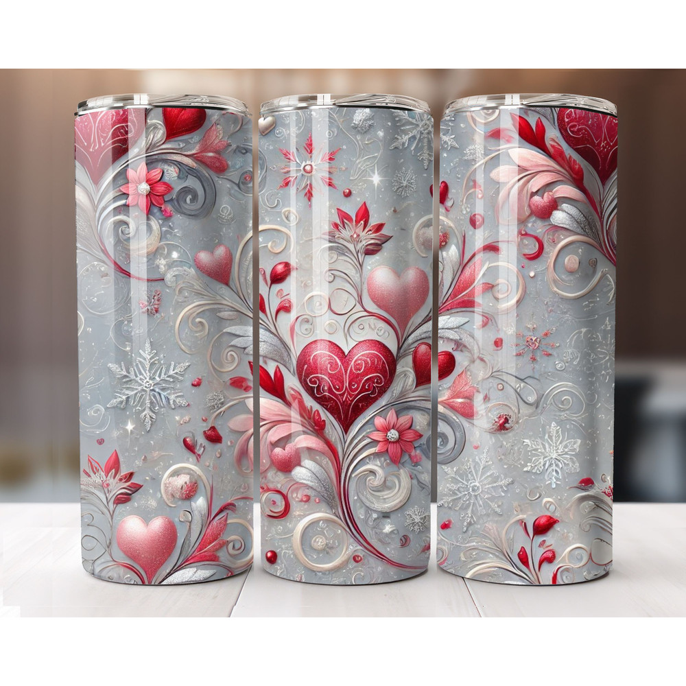 Valentines Day Tumbler Wrap Love Tumbler Wrap 20oz Skinny Sublimation PNG Cute Valentine Hearts Str 0