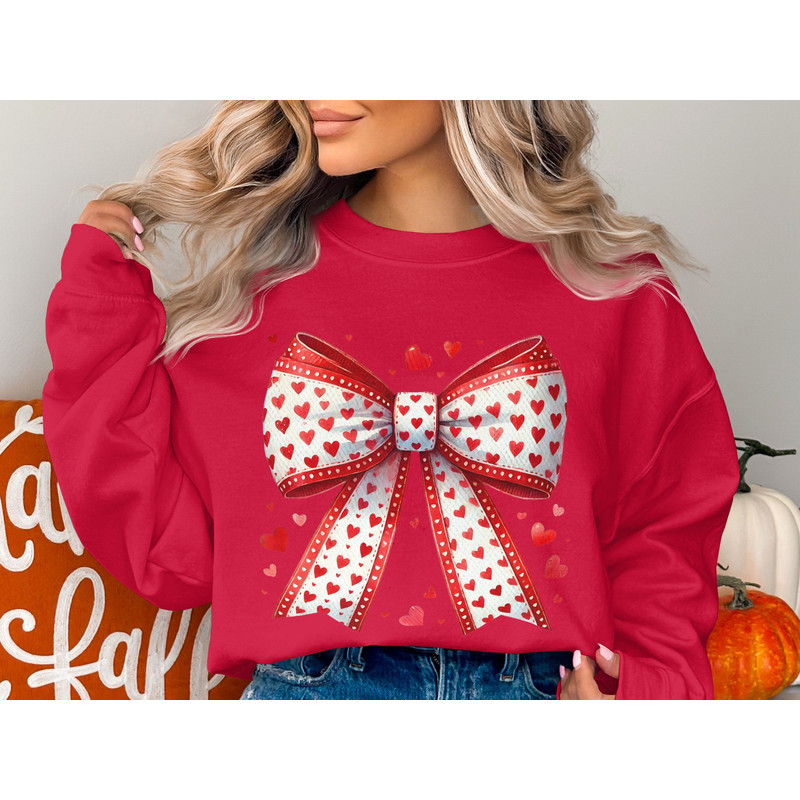 Coquette Bow Valentine PNG Girly Heart Bow Clipart Sublimation TShirt Design Digital File For DIY C 4