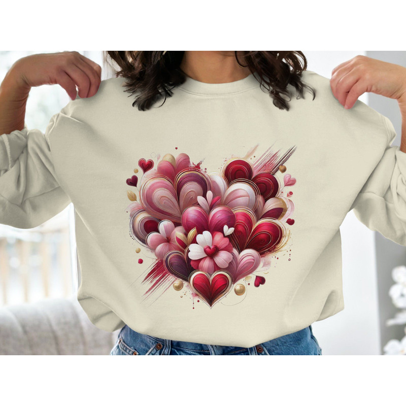 Valentine Heart PNG HandPainted Love Clipart Watercolor Heart Sublimation Valentine TShirt PNG Digi 1
