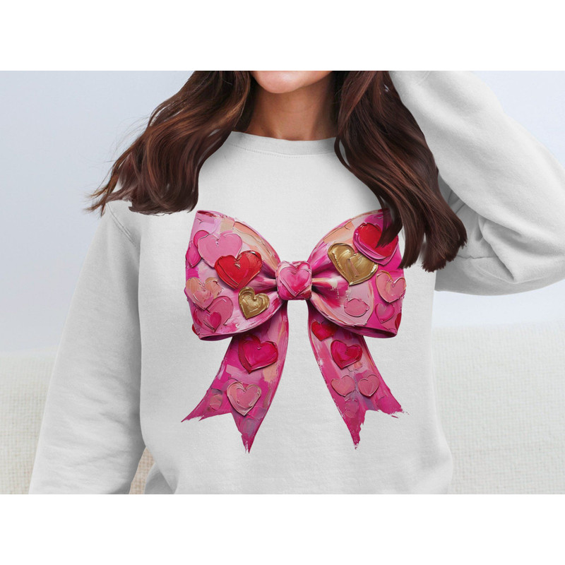 Valentine Heart Bow PNG Aesthetic Love Clipart Watercolor Heart Sublimation Digital Download 1