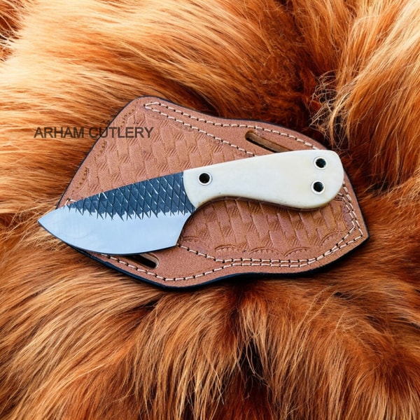 Farrier Rasp File Fixed Blade EDC Knife With Leather Sheath | Inspire ...
