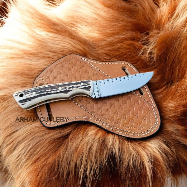 Farrier Rasp File Fixed Blade Knife With Leather Sheath | Inspire Uplift