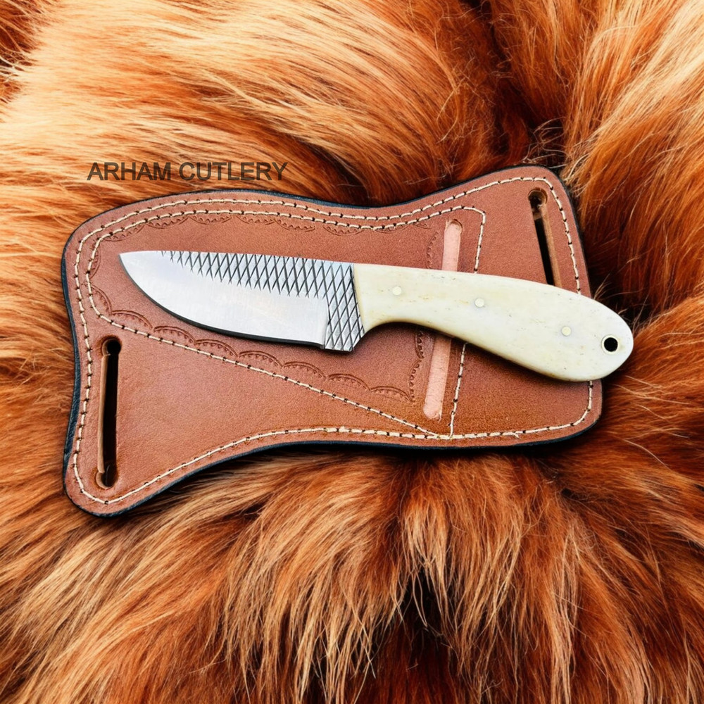 Camel Bone Knife Hand Forged Rasp File Knife 2