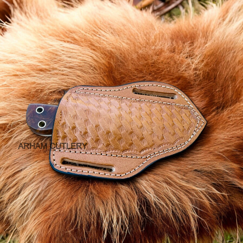 Fixed Blade Knife With Leather Sheath Best Skinning Knife 1