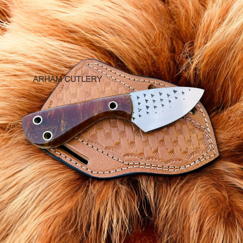 Fixed Blade Knife With Leather Sheath Best Skinning Knife 0