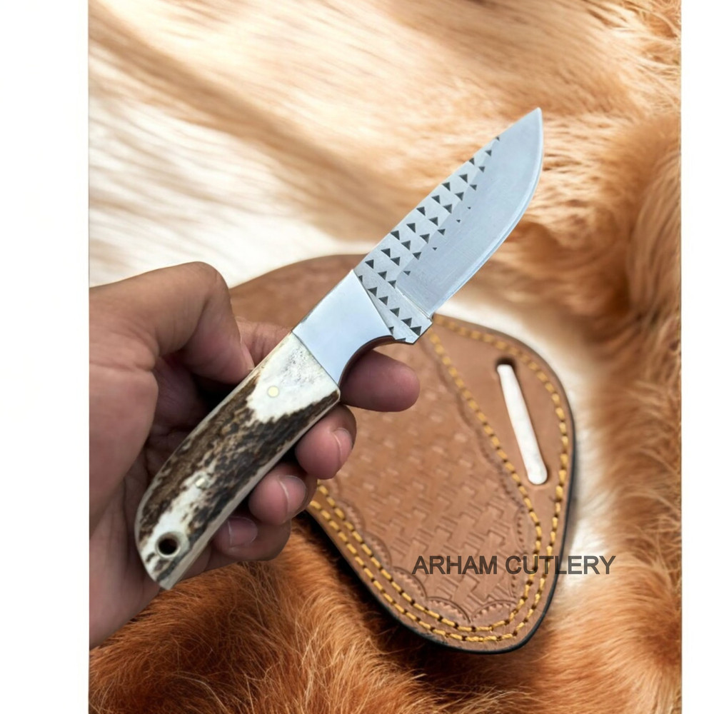 Handmade Farrier Rasp File Knife With Leather Sheath 1