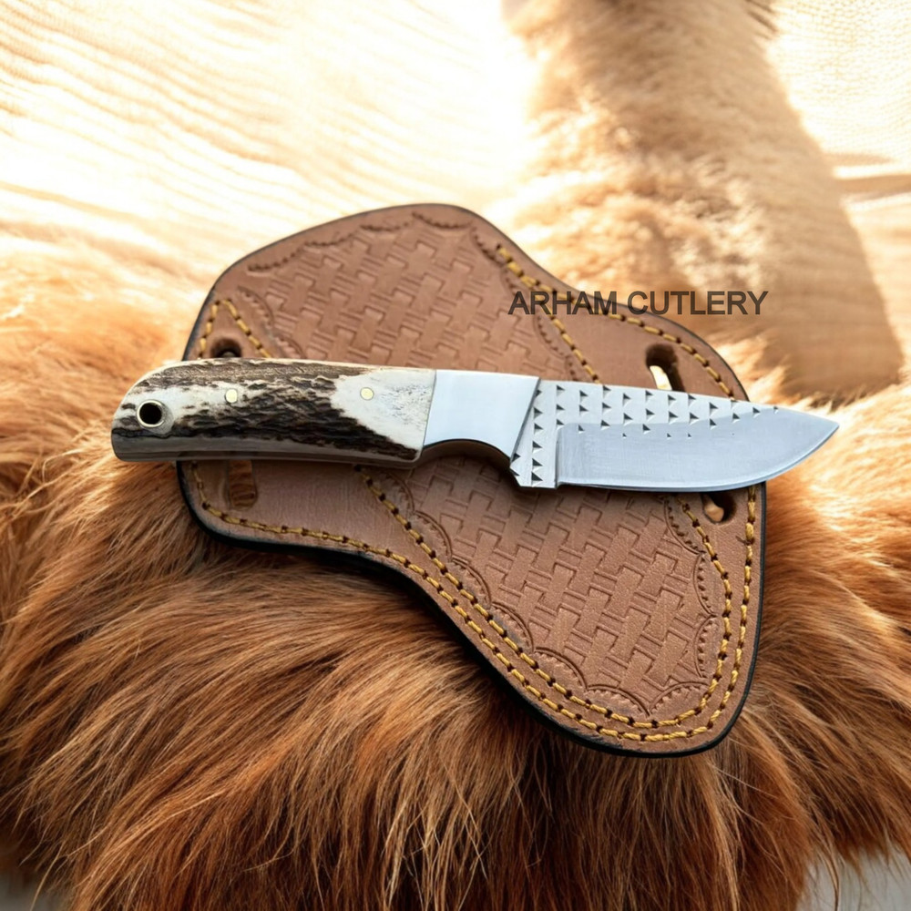 Handmade Farrier Rasp File Knife With Leather Sheath 2