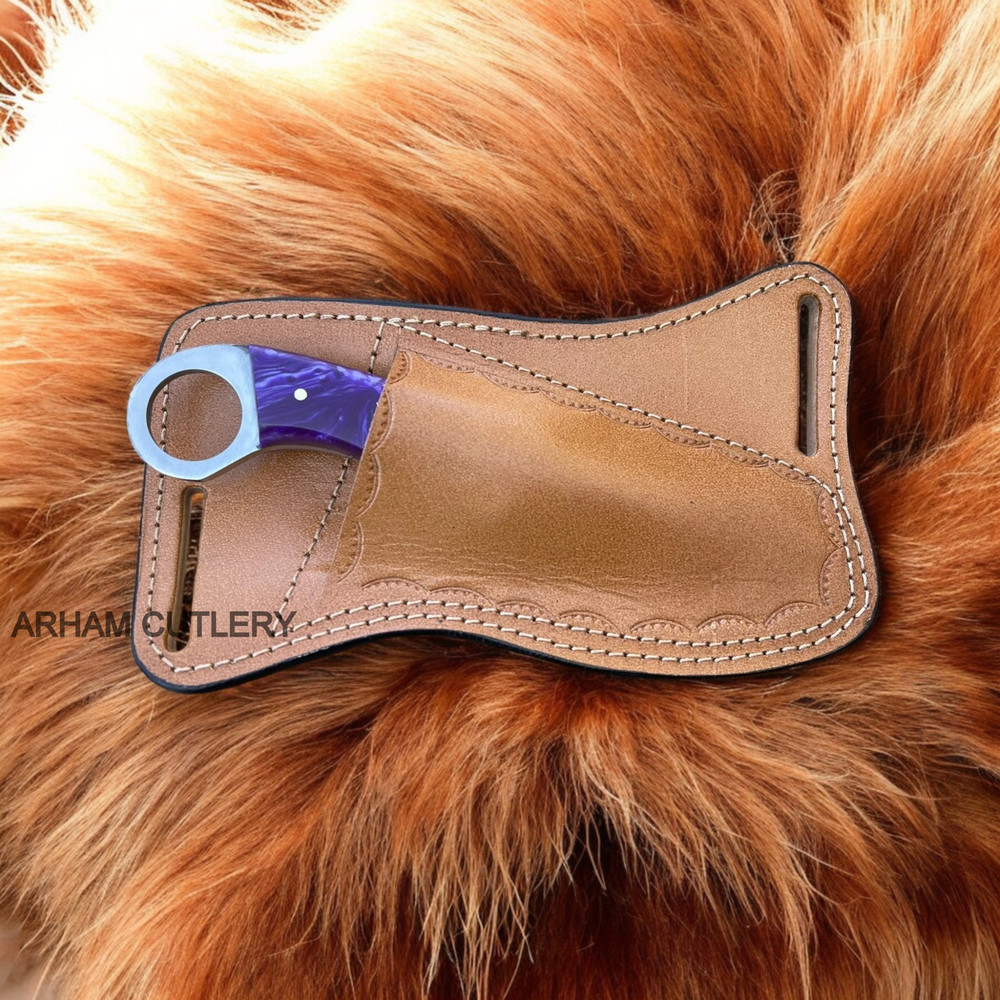 Best Rasp File EDC Skinning With Pan Cake Leather Sheath 2