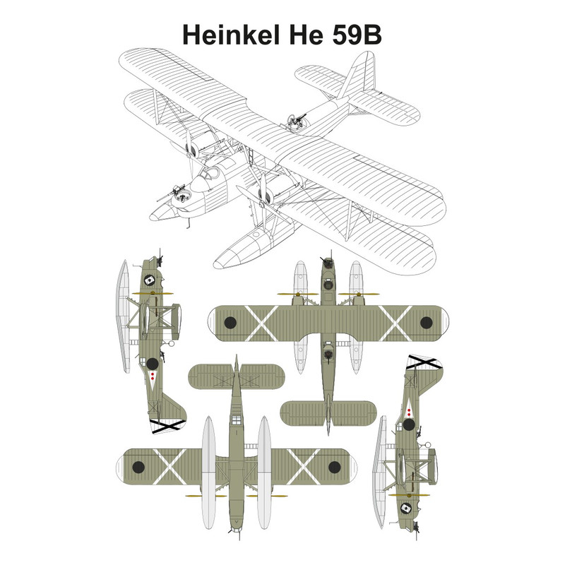 Heinkel He 59B Biplane Blueprint 0