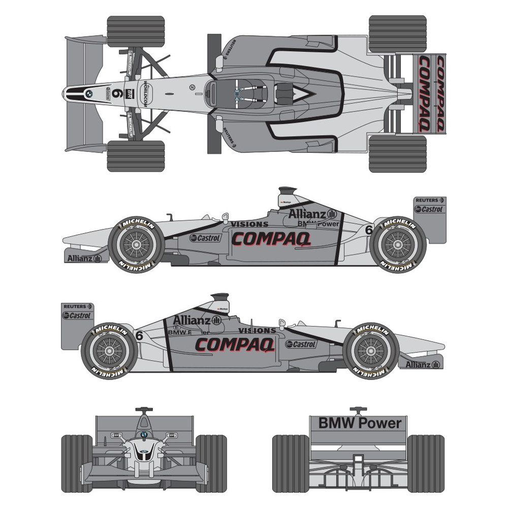 Williams F1 BMW FW23 Car Blueprint PDF SVG Vector File 0