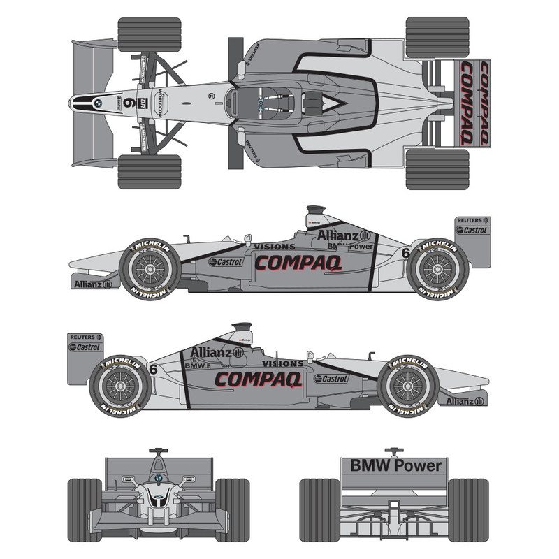 Williams F1 BMW FW23 Car Blueprint PDF SVG Vector File 0