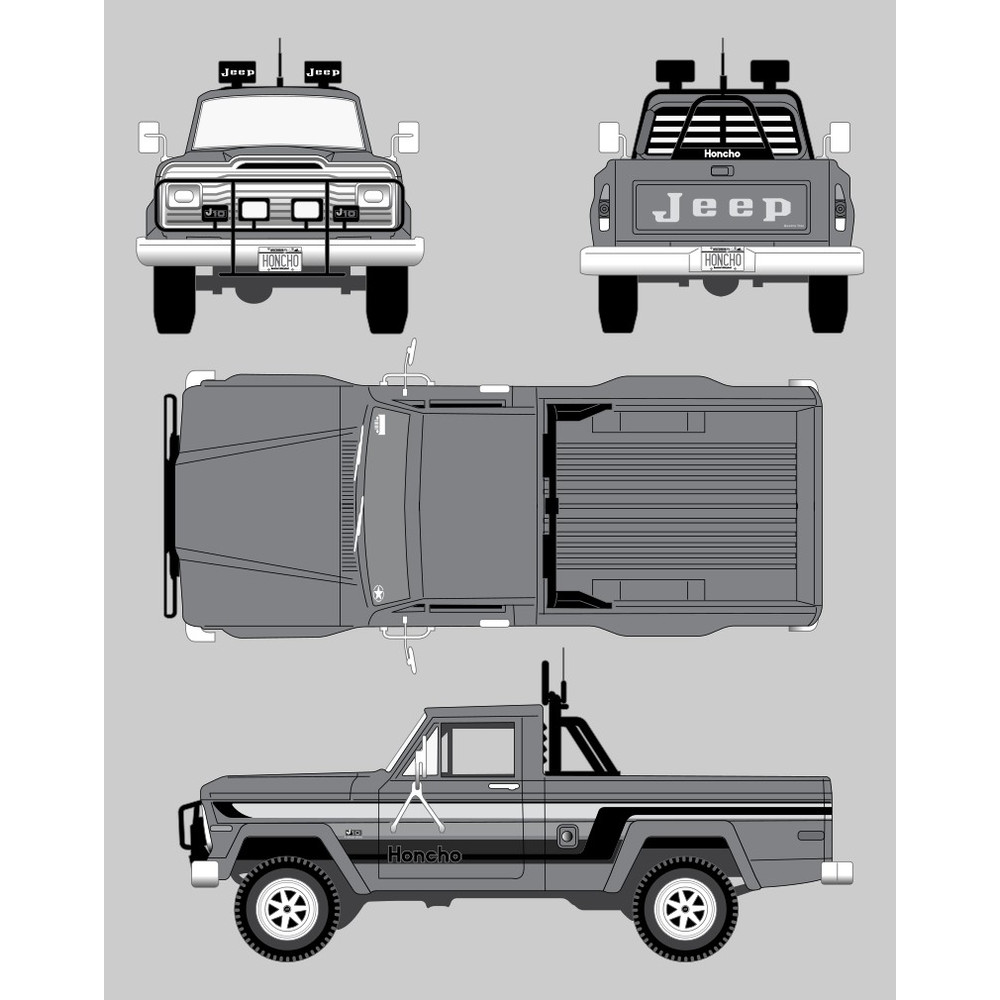 1980 JEEP HONCHO Car Blueprint PDF SVG Vector File 0