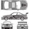 1993 Honda Civic Coupe Car Blueprint PDF SVG Vector File 0