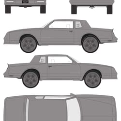 donk 1986 chevy monte carlo car blueprint pdf svg vector file.