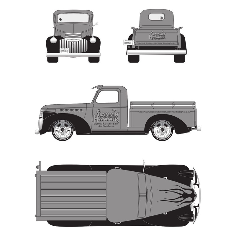 1941 CHEVY PICKUP Car Blueprint PDF SVG Vector File 0