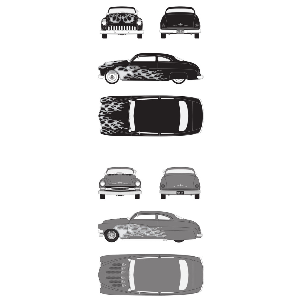 1949 Mercury Custom Coupe Car Blueprint PDF SVG Vector File 0
