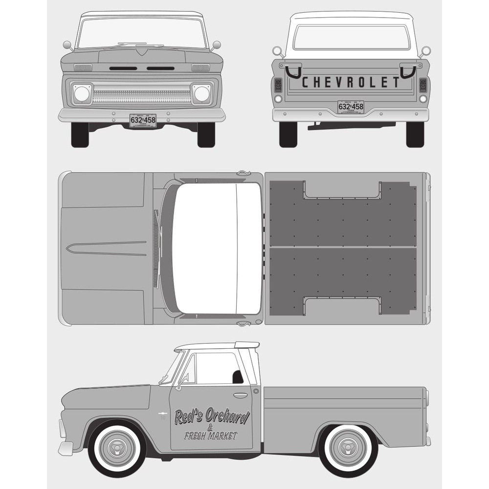 1966 CHEVY FLEETSIDE Car Blueprint PDF SVG Vector File 0