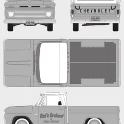 1966 chevy fleetside car blueprint pdf svg vector file.
